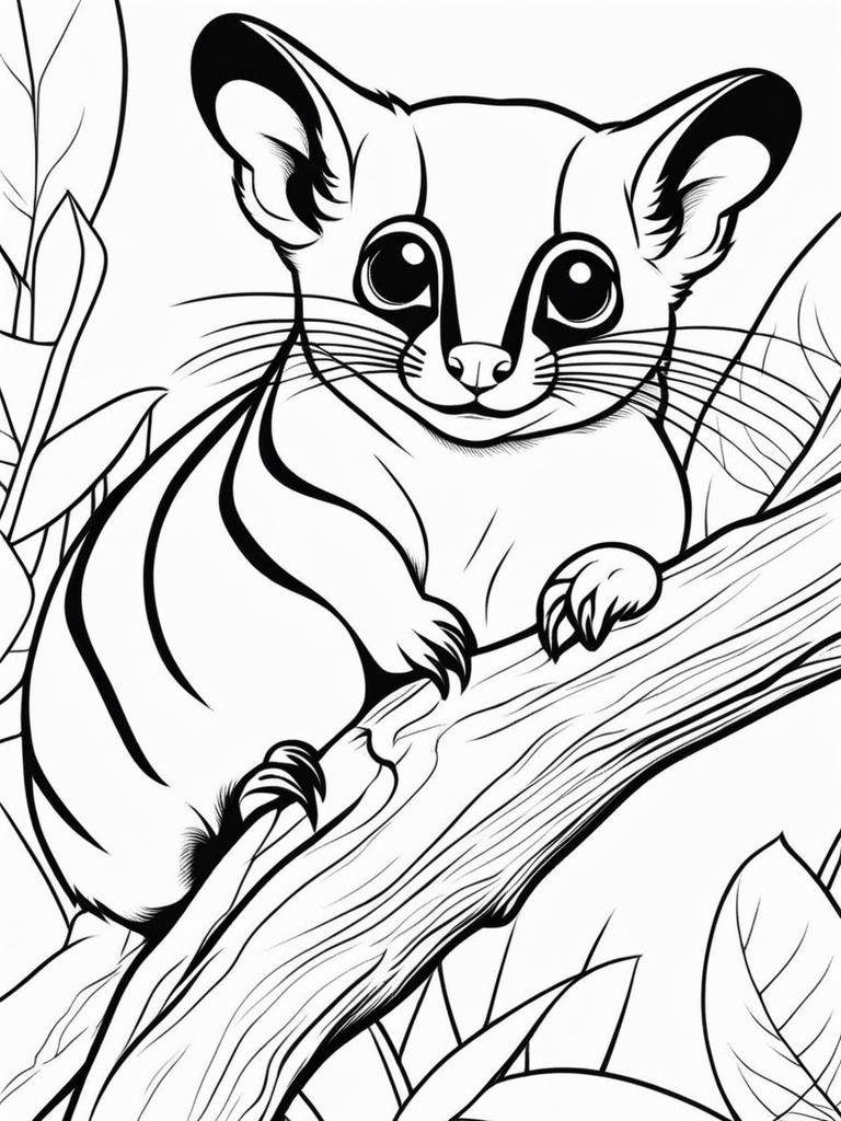 sugar gliders cute animals coloring page 