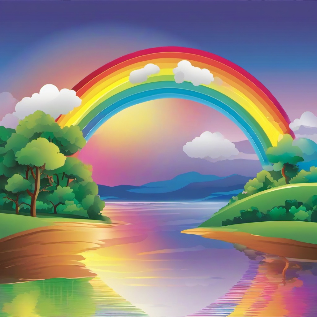 Rainbow clipart - rainbow reflecting in water  