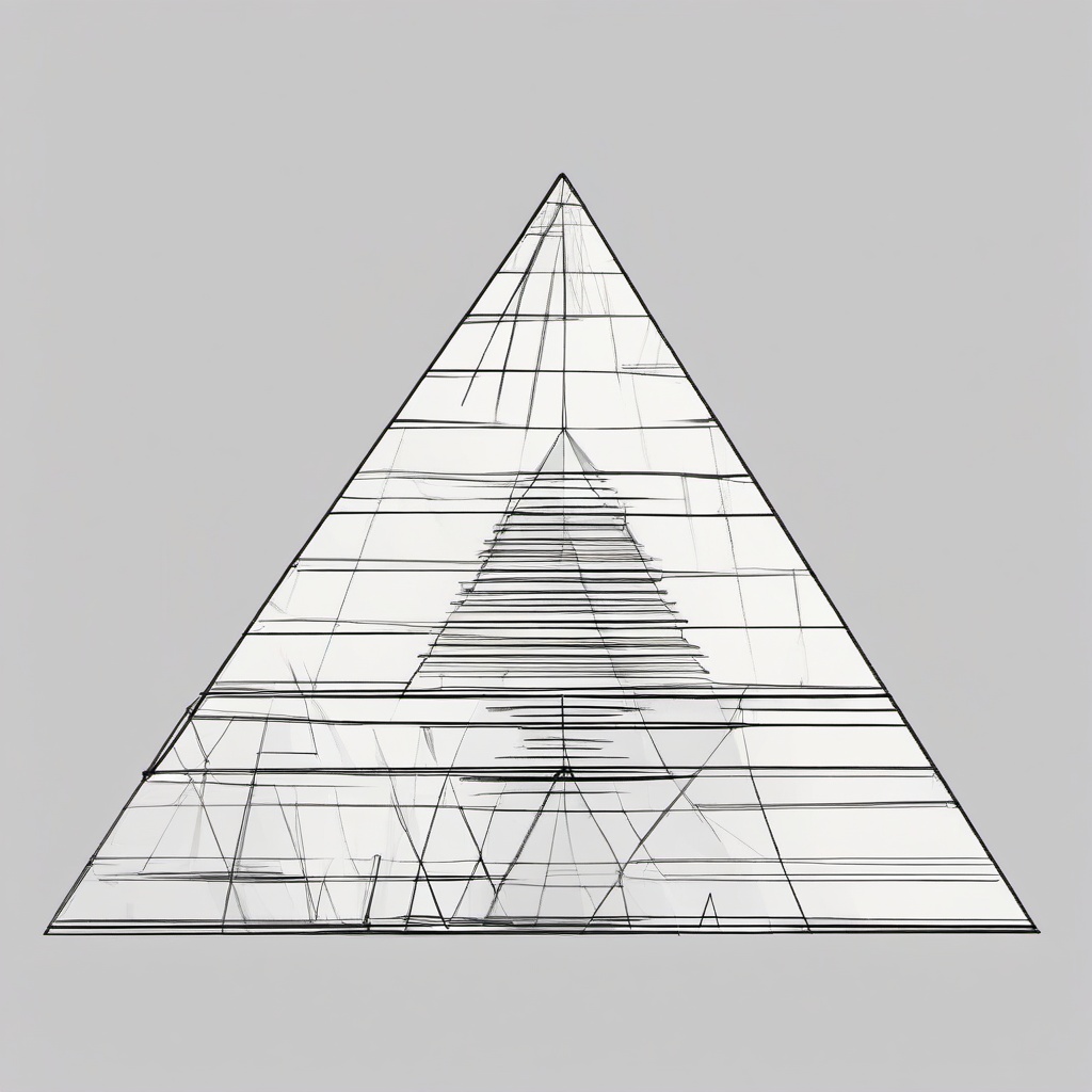 sketch of pyramid  minimal rough sketch scribbles,doodles,black and white