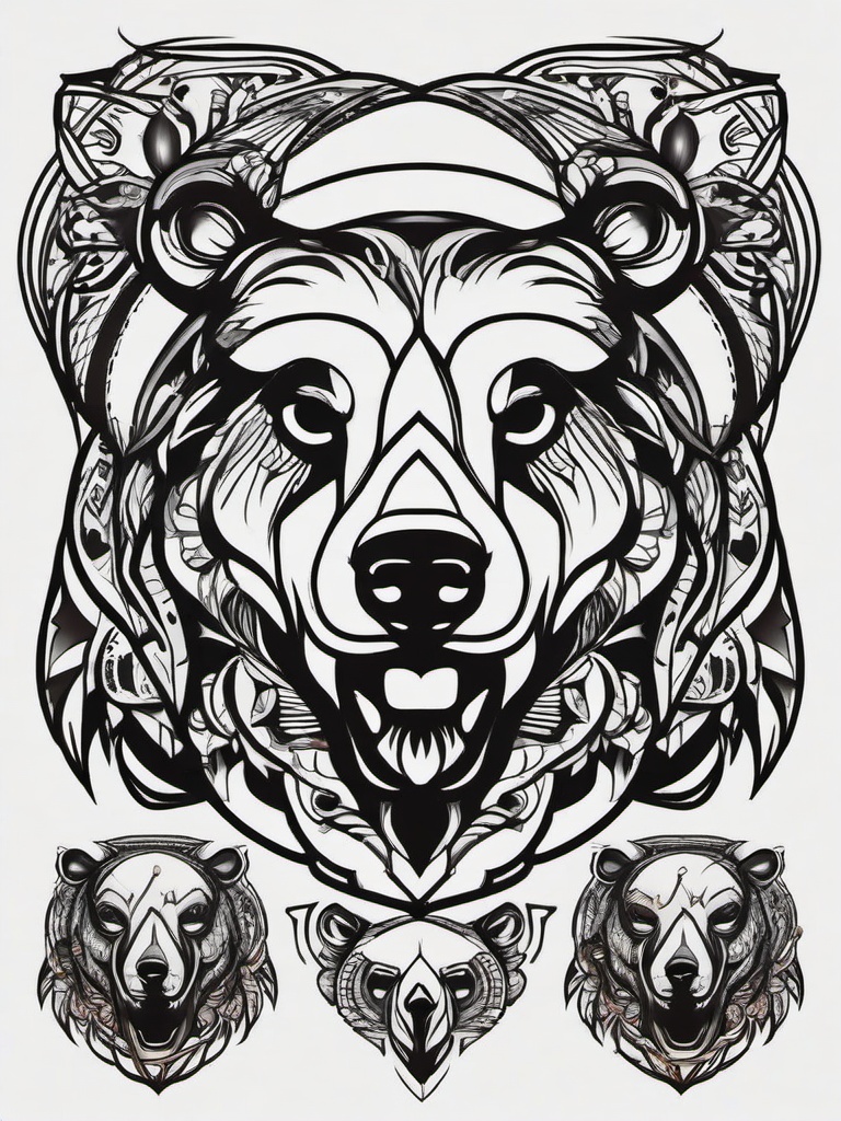 bear tattoo designs drawings  simple vector color tattoo