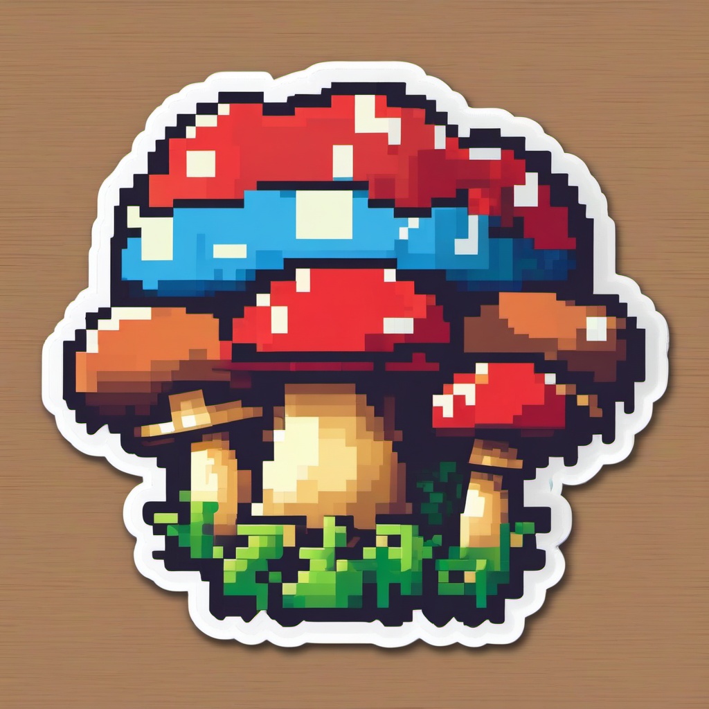 Pixel art mushroom sticker- Gaming nostalgia, , sticker vector art, minimalist design