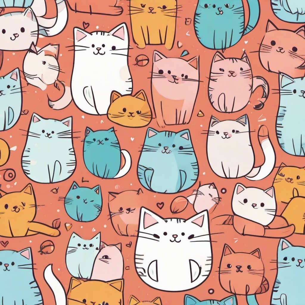 Cat Background Wallpaper - cute cat doodle wallpaper  