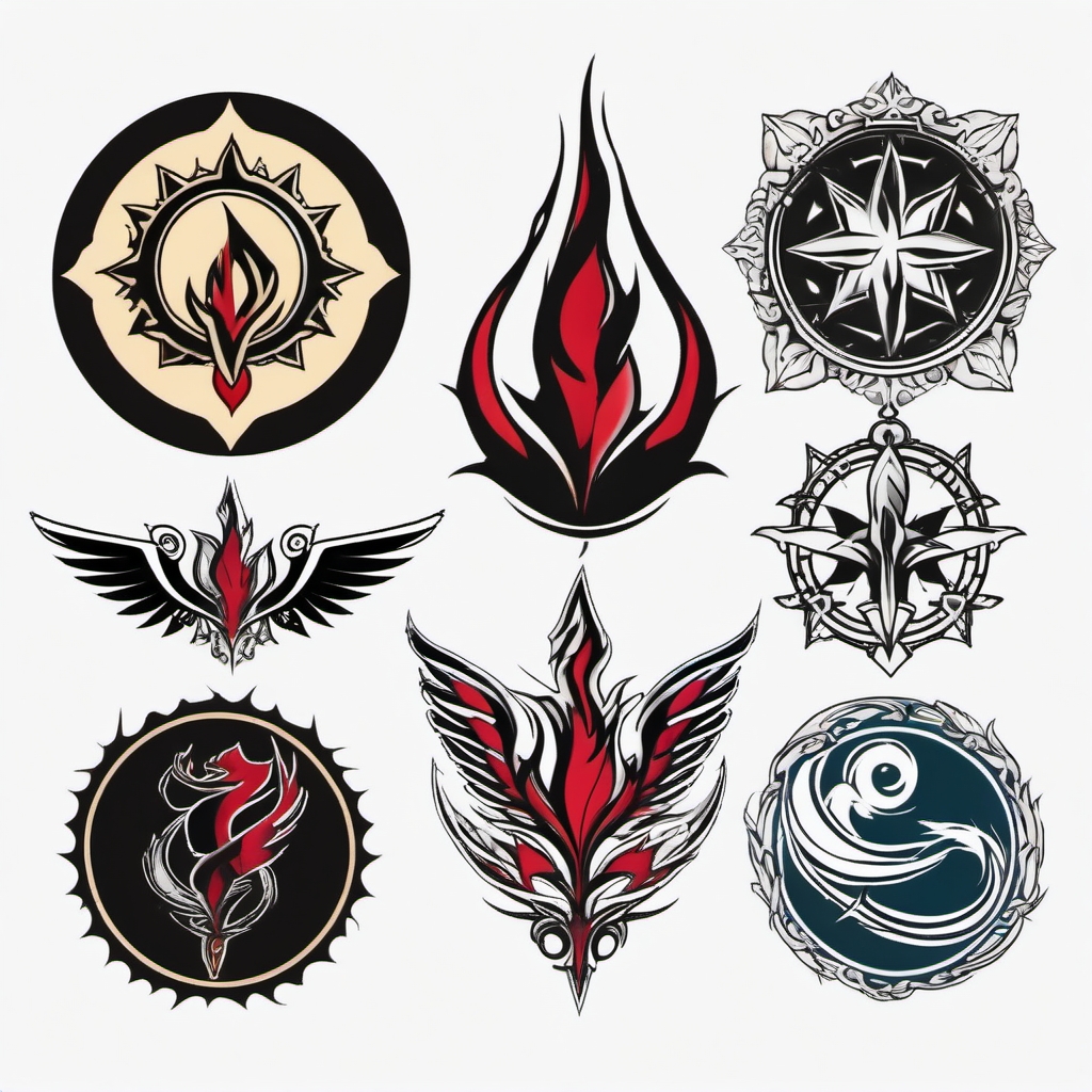 fairy tail emblem tattoo  simple color tattoo style,white background