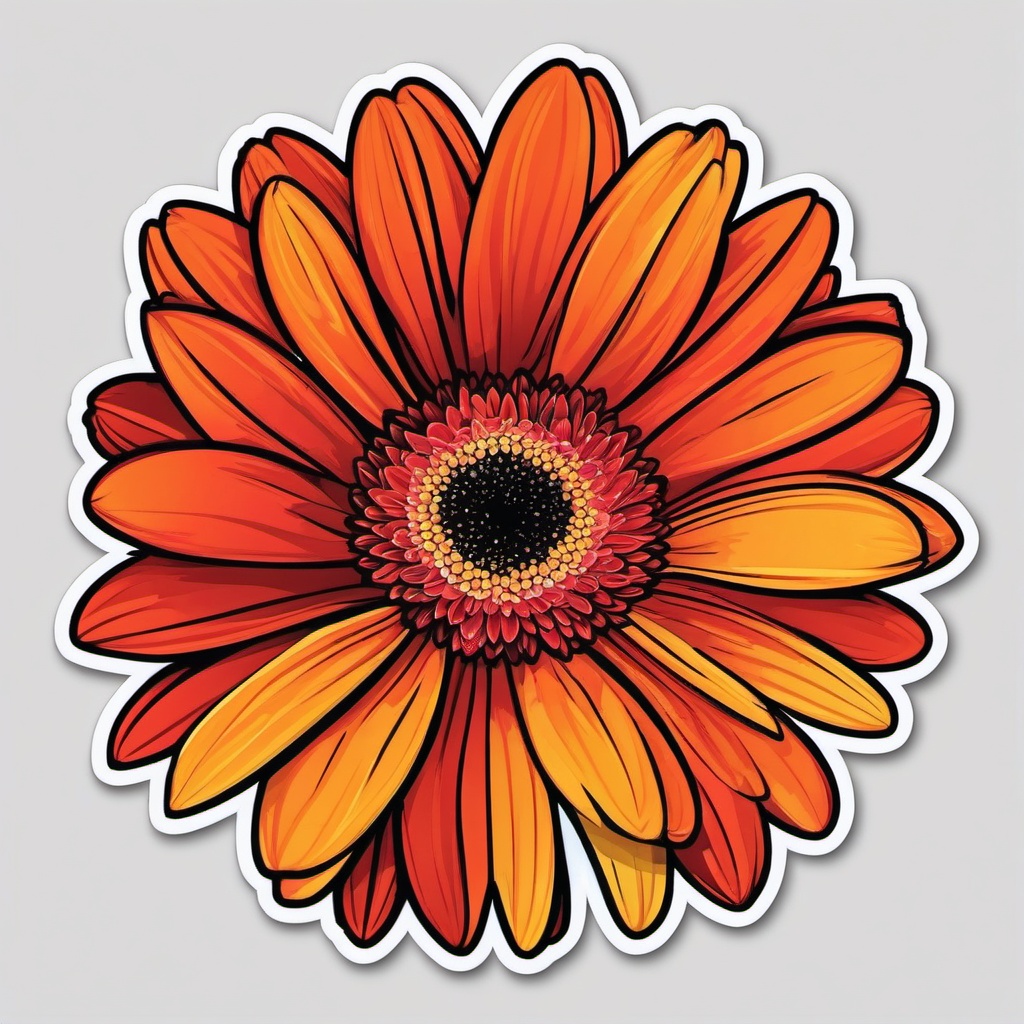 Gerbera Daisy Sticker - Add a pop of color and joy with the bold and cheerful gerbera daisy sticker, , sticker vector art, minimalist design