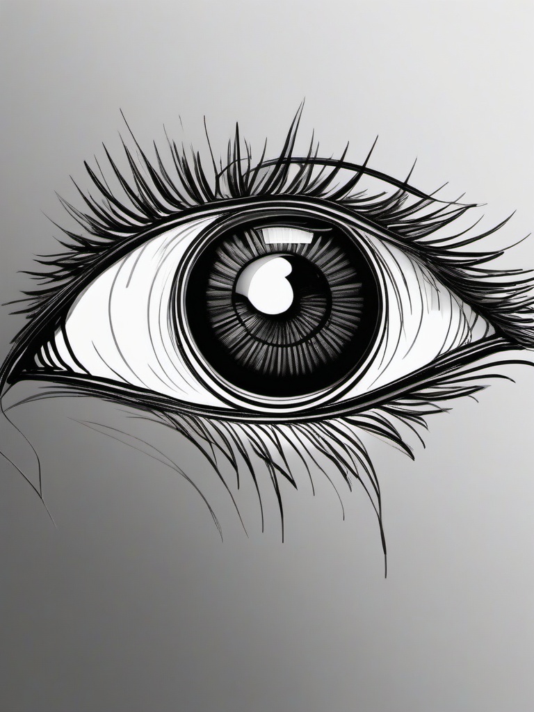 simple drawing of an eye  minimal rough sketch scribbles,doodles,black and white