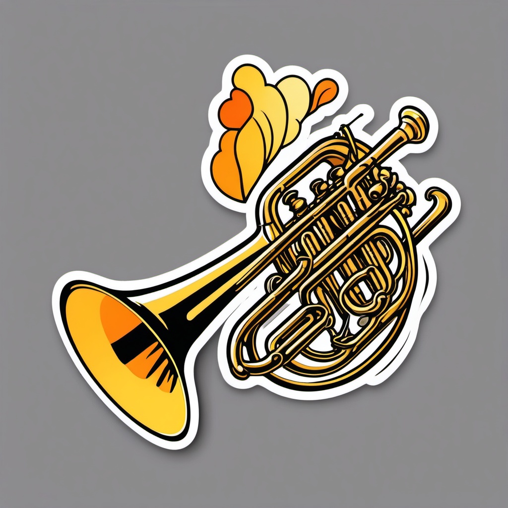 Cornet Sticker - Contributing bright and mellow tones with the cornet, , sticker vector art, minimalist design