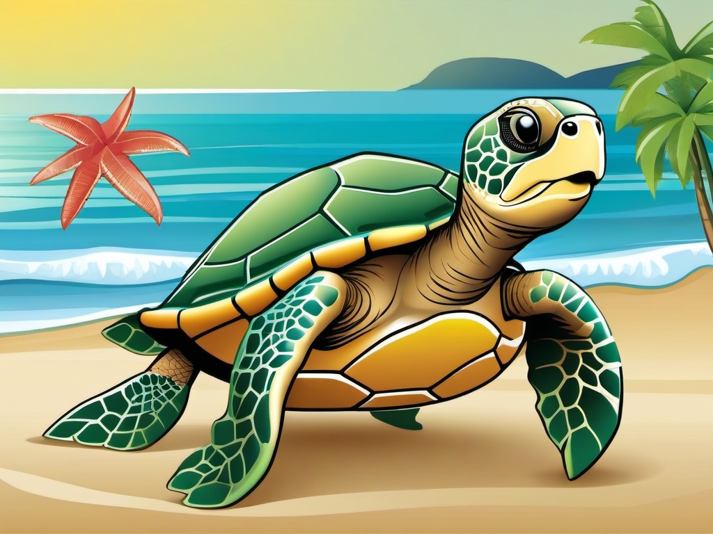 Sea Turtle clipart - sea turtle on a beach  clipart