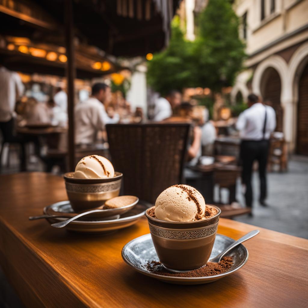 turkish coffee ice cream, a rich indulgence, devoured in the historic heart of istanbul. 