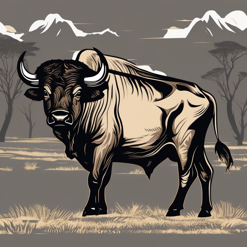 African Buffalo clipart - Powerful bovine found in Africa, ,color clipart vector style