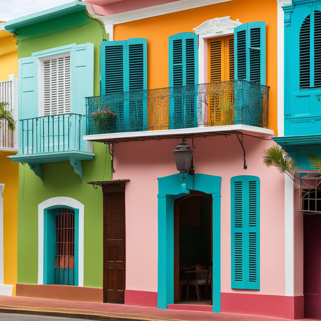 stroll through the colorful facades of a caribbean colonial town, with pastel-hued buildings. 