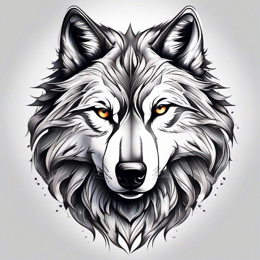 Tattoo Wolf Pack,tattoo of a united wolf pack, embodiment of the strength found in unity and family. , color tattoo design, white clean background