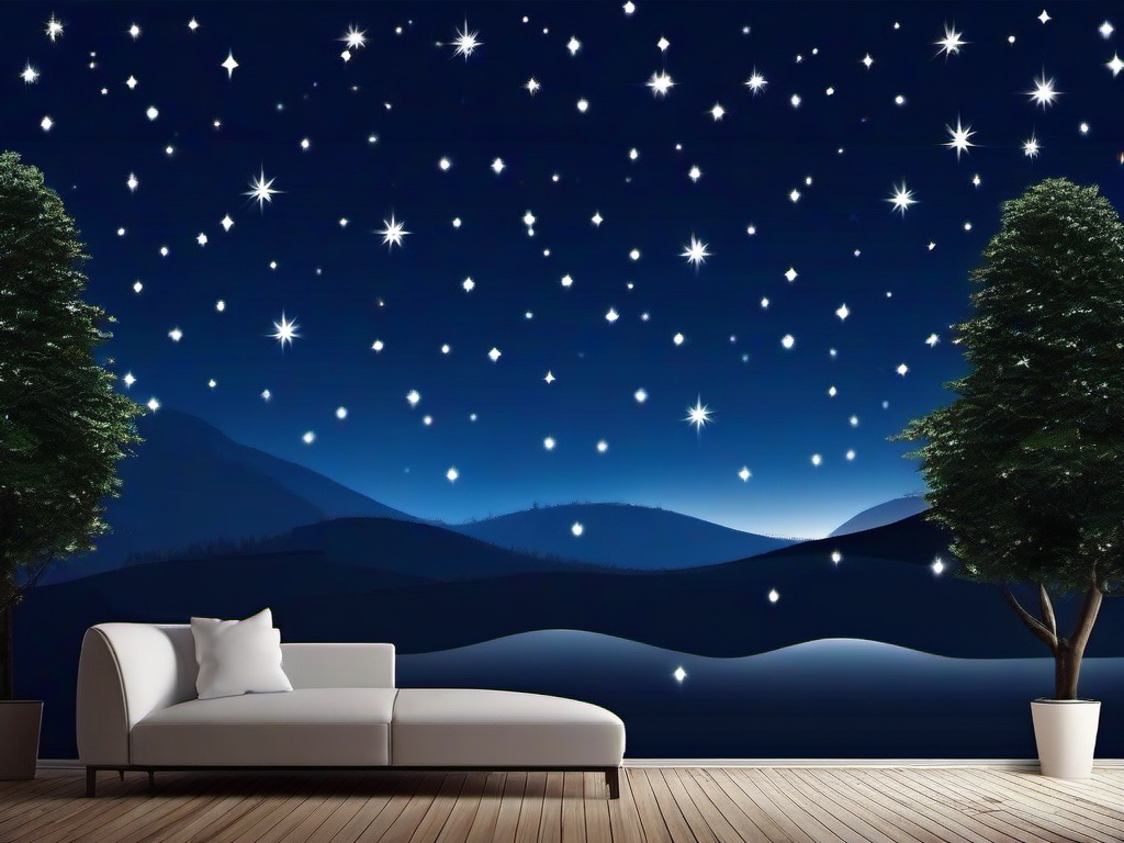 Starry Sky Wallpaper-Deep blue with twinkling white stars for a night sky theme  background wallpaper