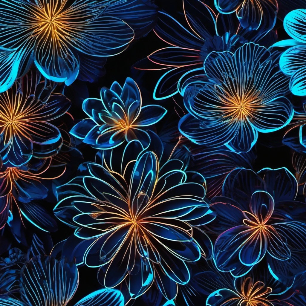 Neon Background Wallpaper - neon blue flower wallpaper  