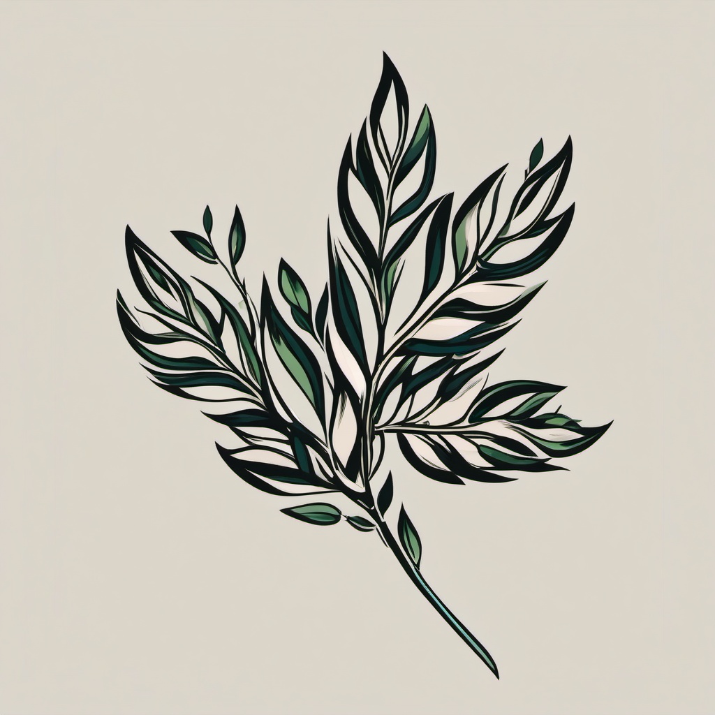 laurel branch tattoo  simple vector color tattoo