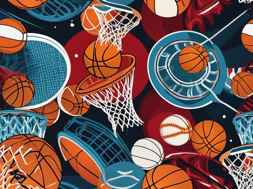 Basketball Backgrounds - Slam Dunk on the Court  intricate patterns, splash art, wallpaper art