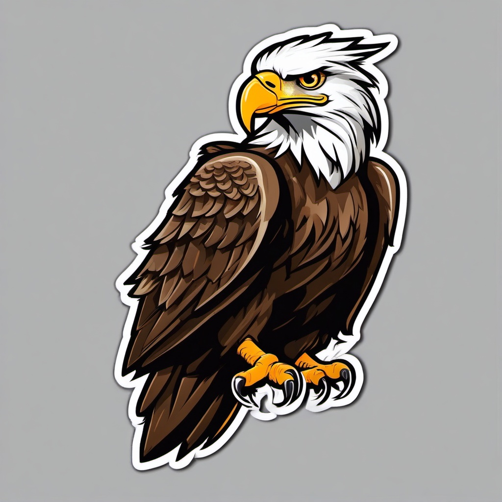 Eagle cartoon - majestic bird with sharp eyes  cartoon sticker style