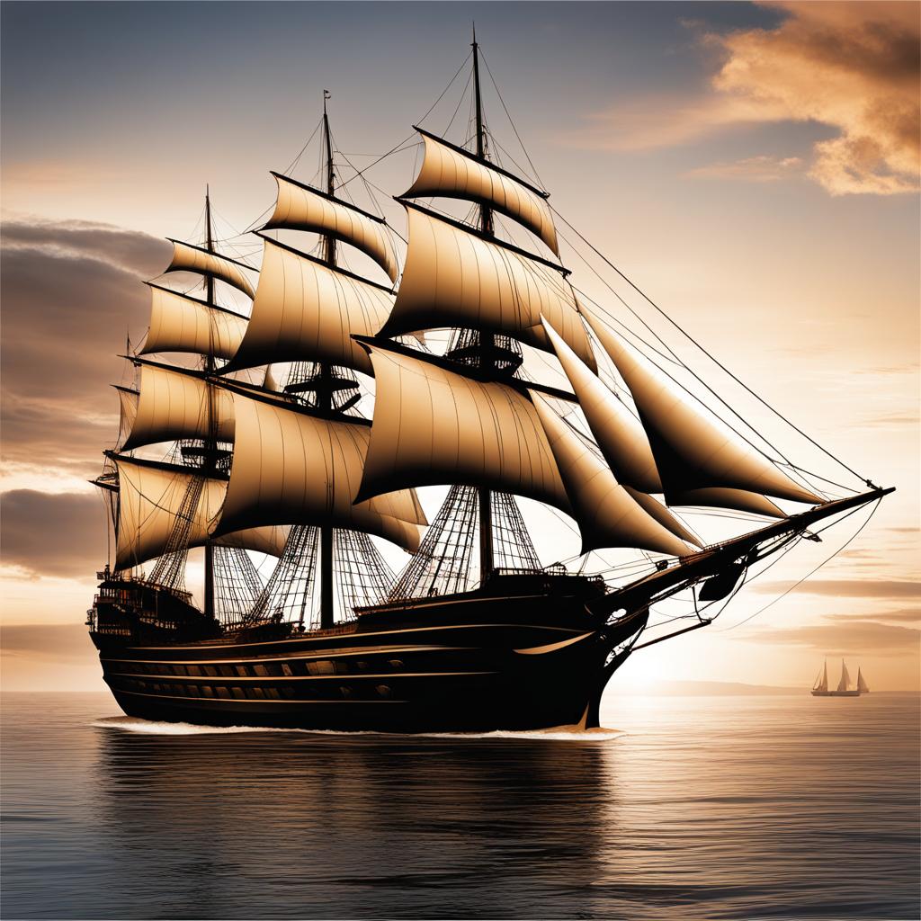 ship clipart - a majestic sailing ship, anchored in a bustling harbor, awaiting a new voyage 