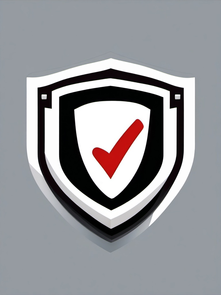 Shield with Checkmark Icon - Shield with checkmark icon for security approval,  color vector clipart, minimal style