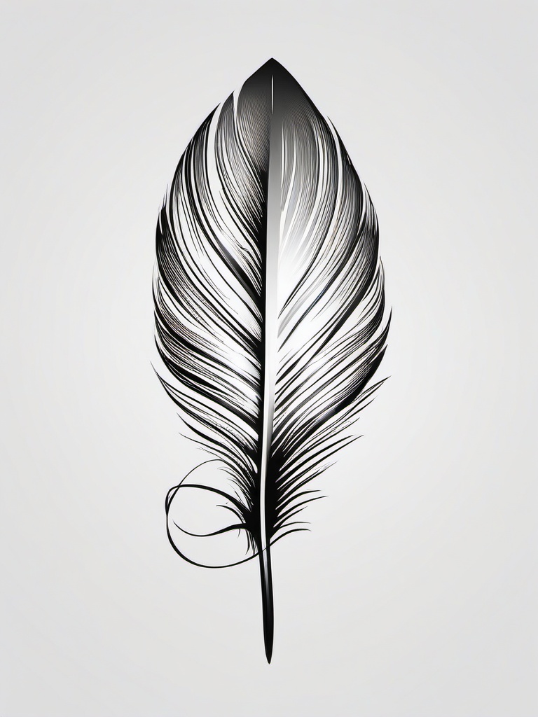 Feather Infinity Sign Tattoo - Combination of a feather and an infinity sign.  simple vector tattoo,minimalist,white background