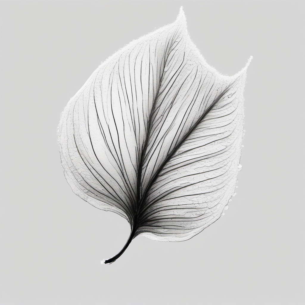 drawing of a leaf with morning dew  minimal rough sketch scribbles,doodles,black and white