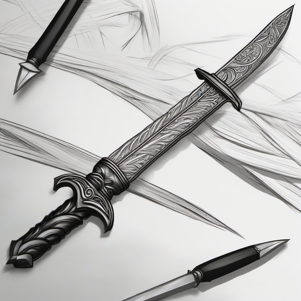 drawing of a sword being drawn  minimal rough sketch scribbles,doodles,black and white