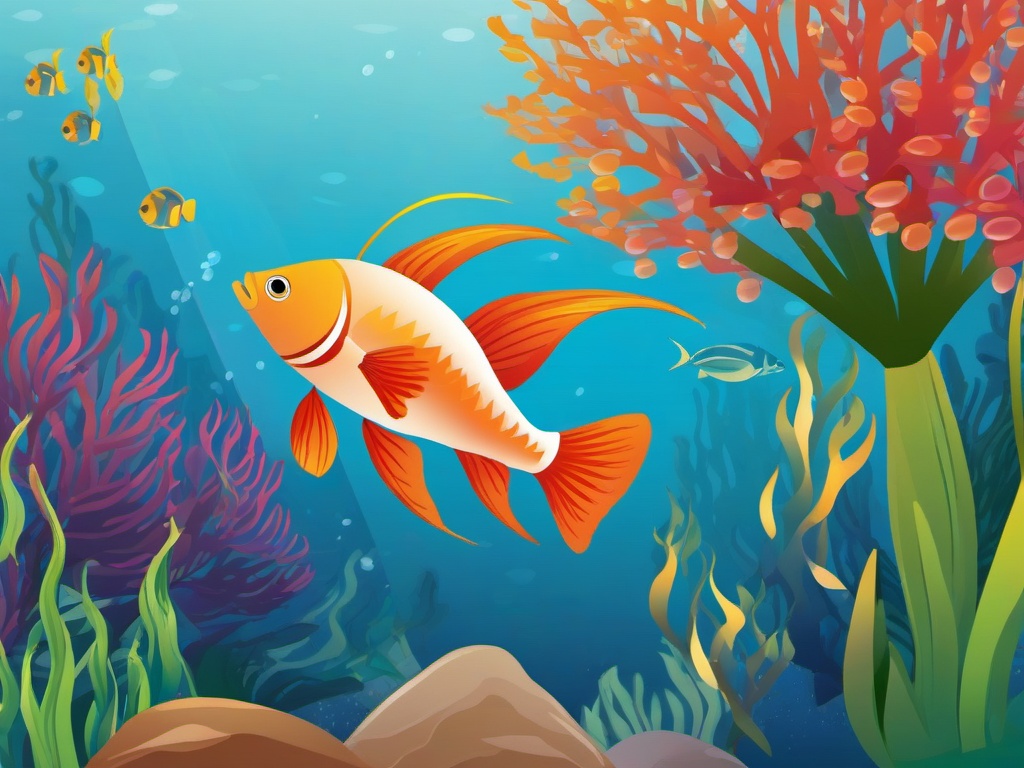 Fish clipart - fish at an aquarium exhibit  