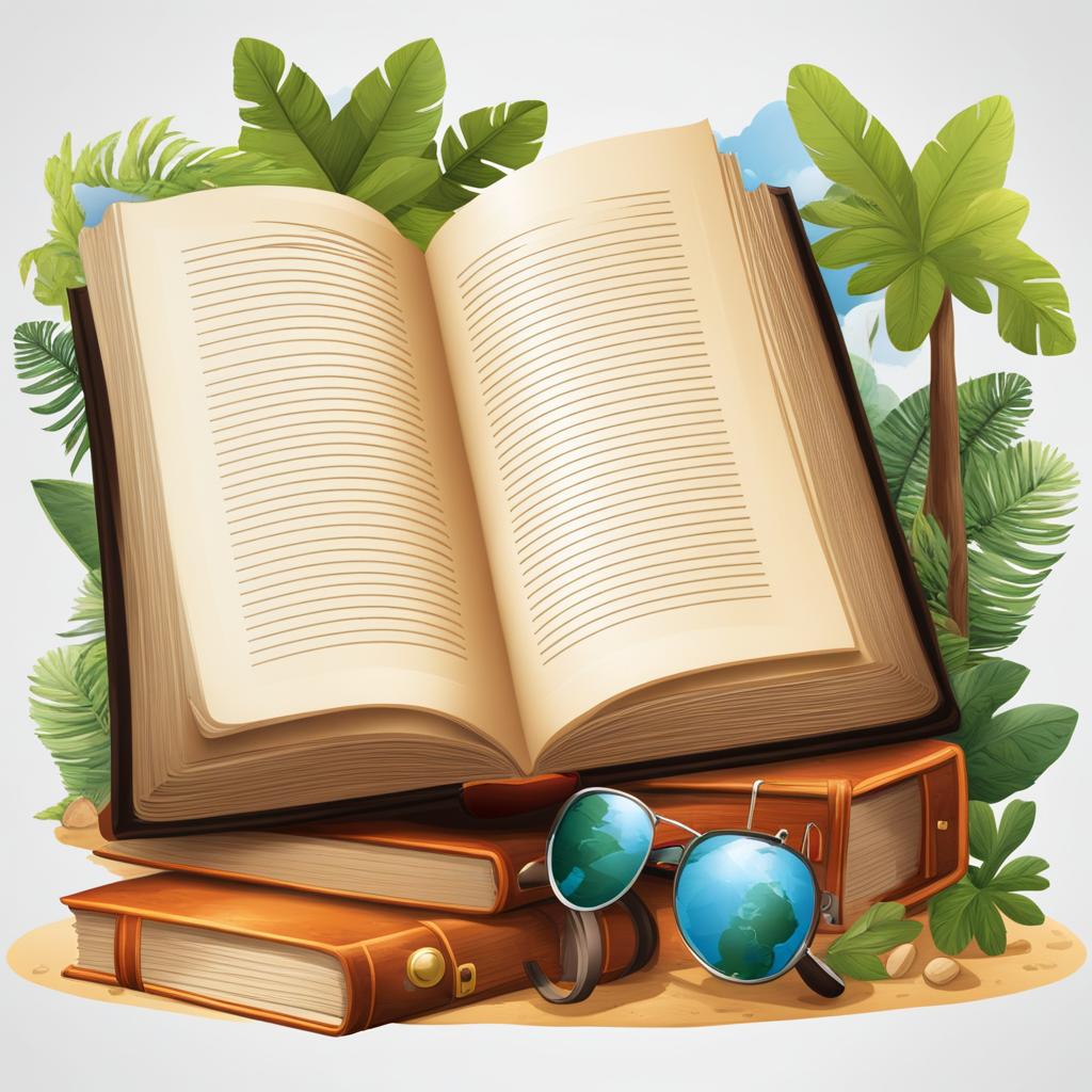 book clipart - open on an adventure-filled page. 