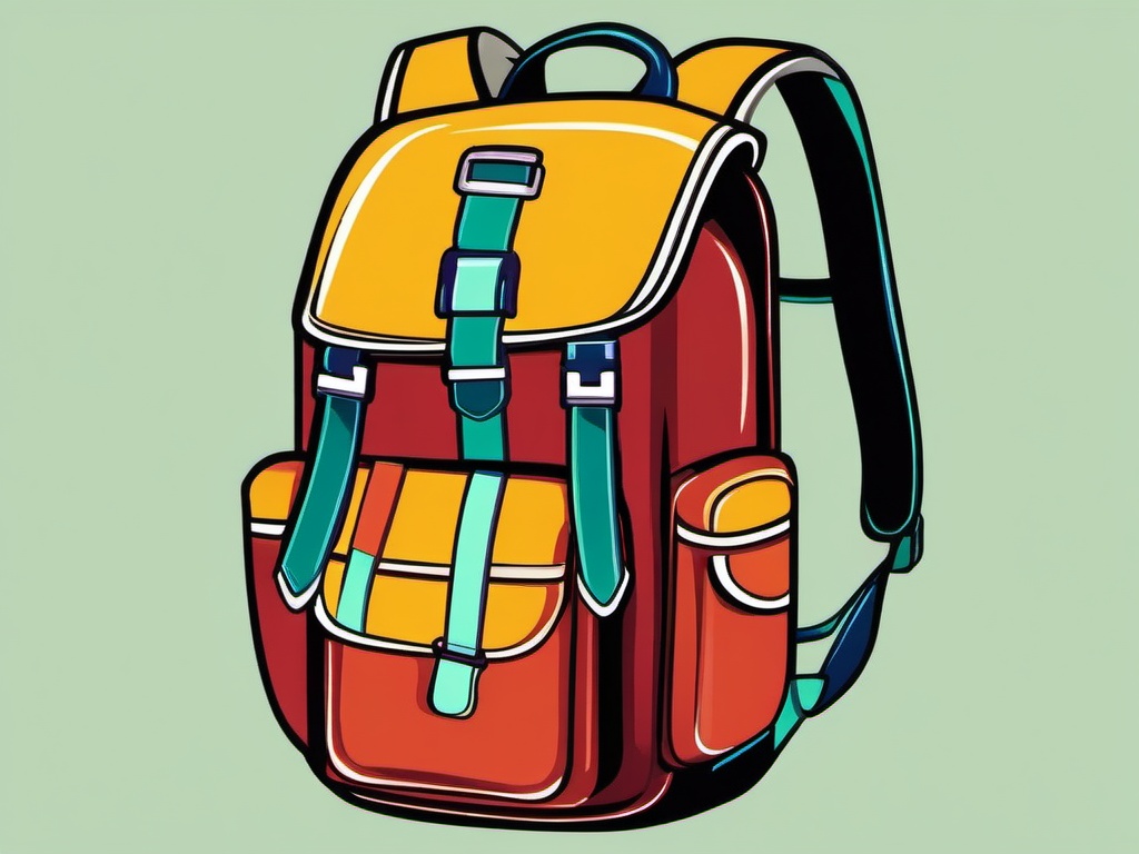 Backpack clipart - backpack with colorful straps  clipart