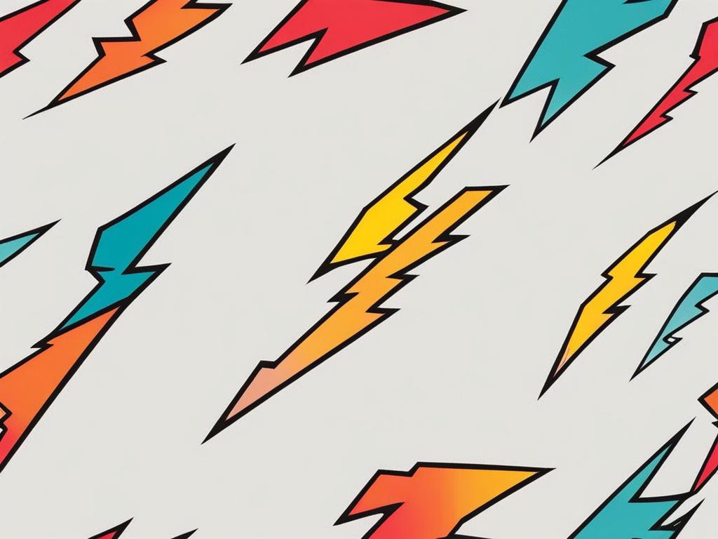 lightning bolt tattoo minimalist color design 