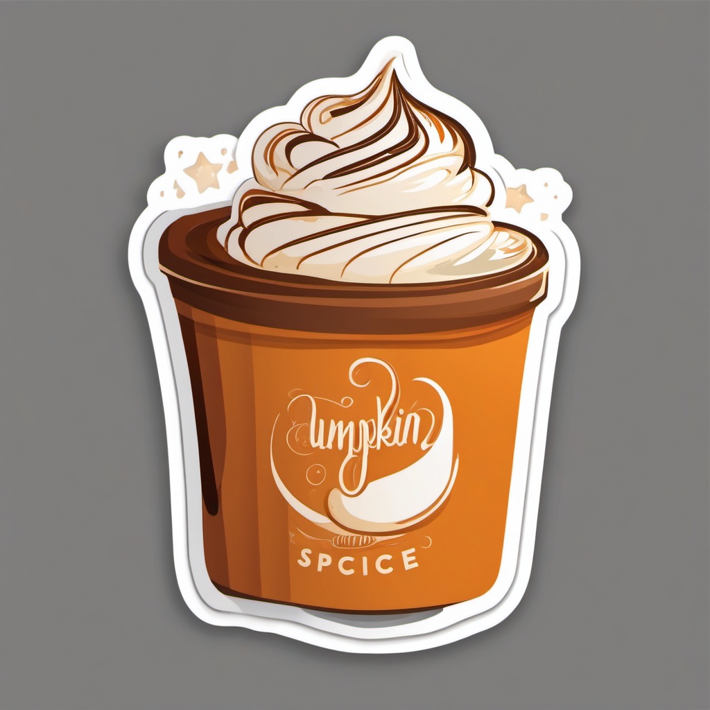 Pumpkin Spice Latte Sticker - Embrace the fall season with the warm and aromatic spices of a pumpkin spice latte, , sticker vector art, minimalist design