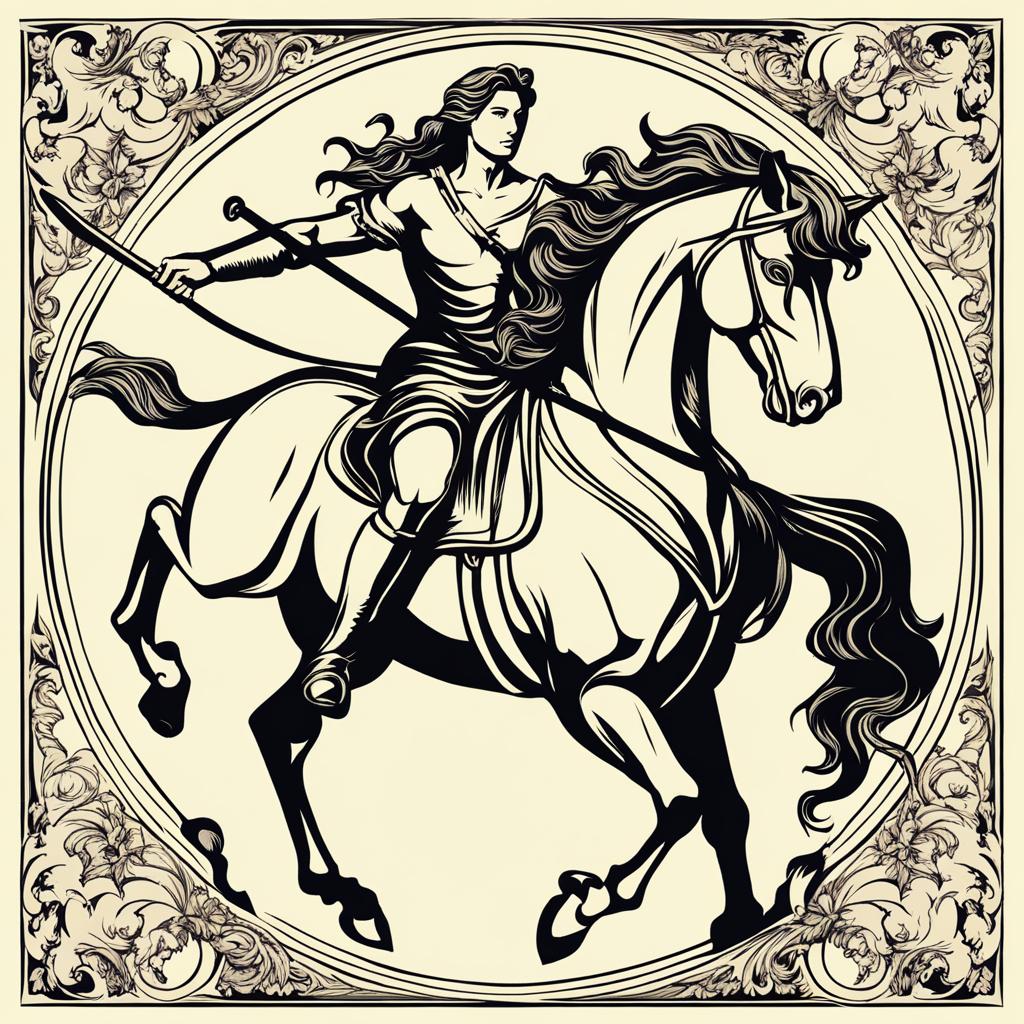 centaur clipart - a mythical centaur with the body of a horse. 