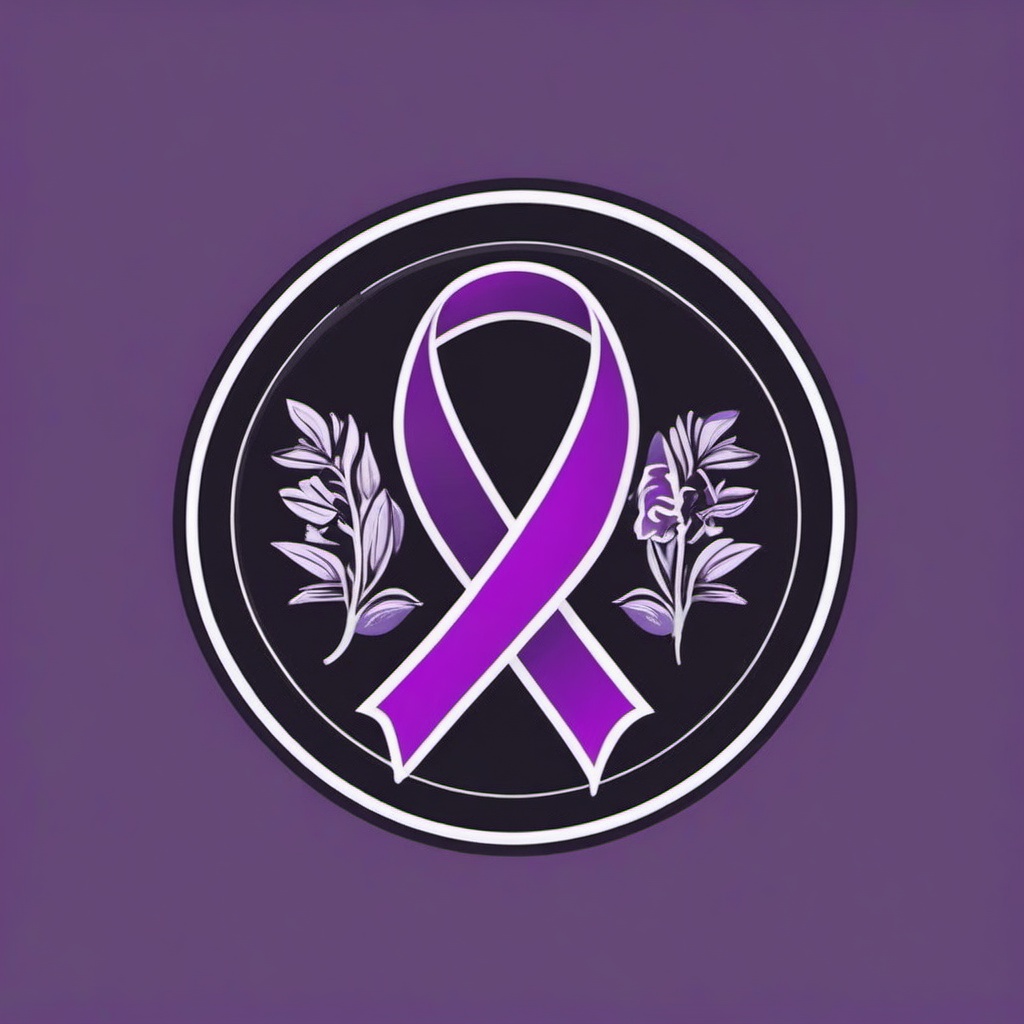 International Day for the Elimination of Violence Against Women sticker- Purple Ribbon Awareness, , sticker vector art, minimalist design