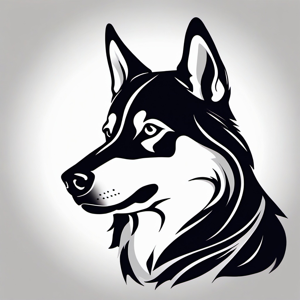 husky dog tattoo designs  simple color tattoo,minimal,white background