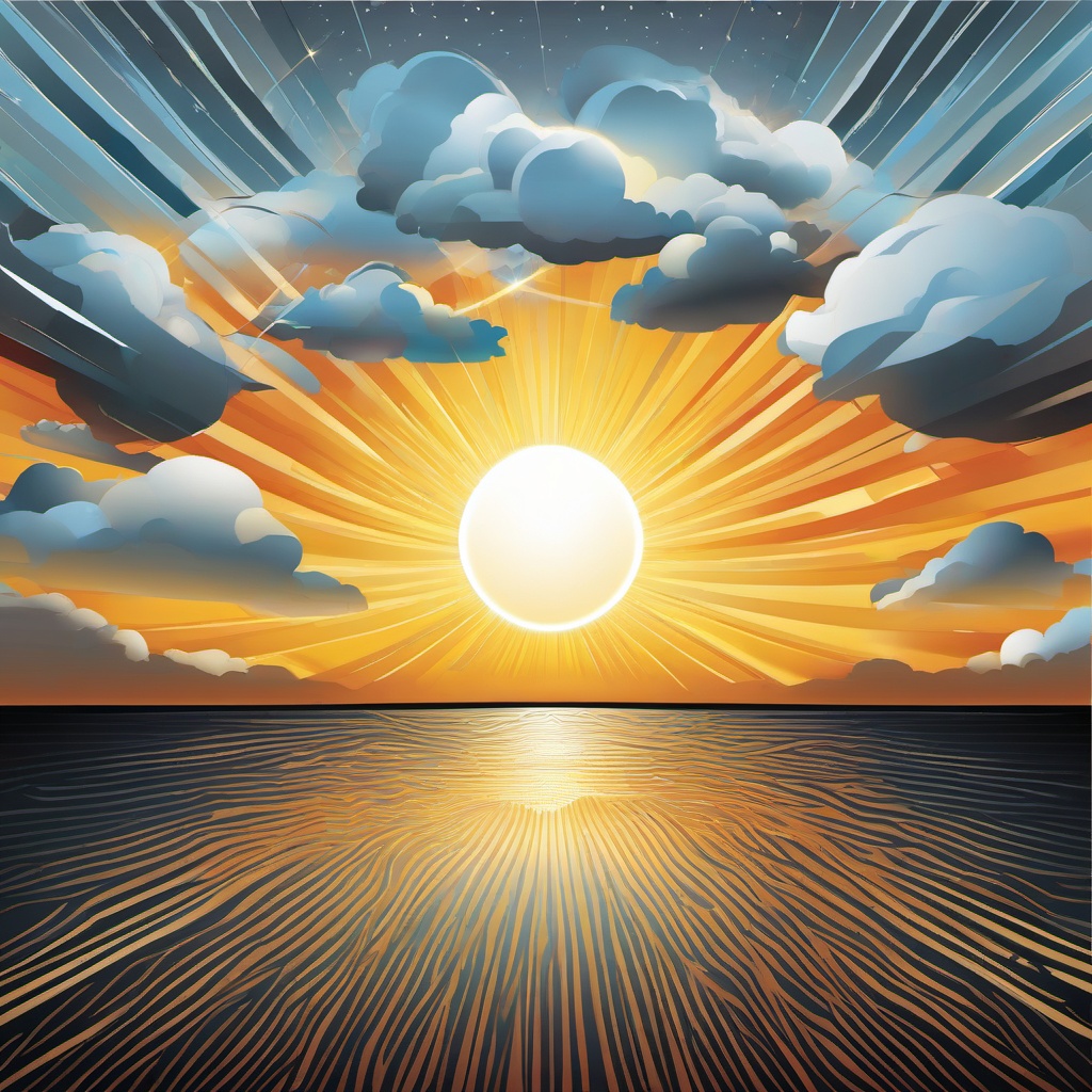 Sunlight clipart - breaking through the clouds  