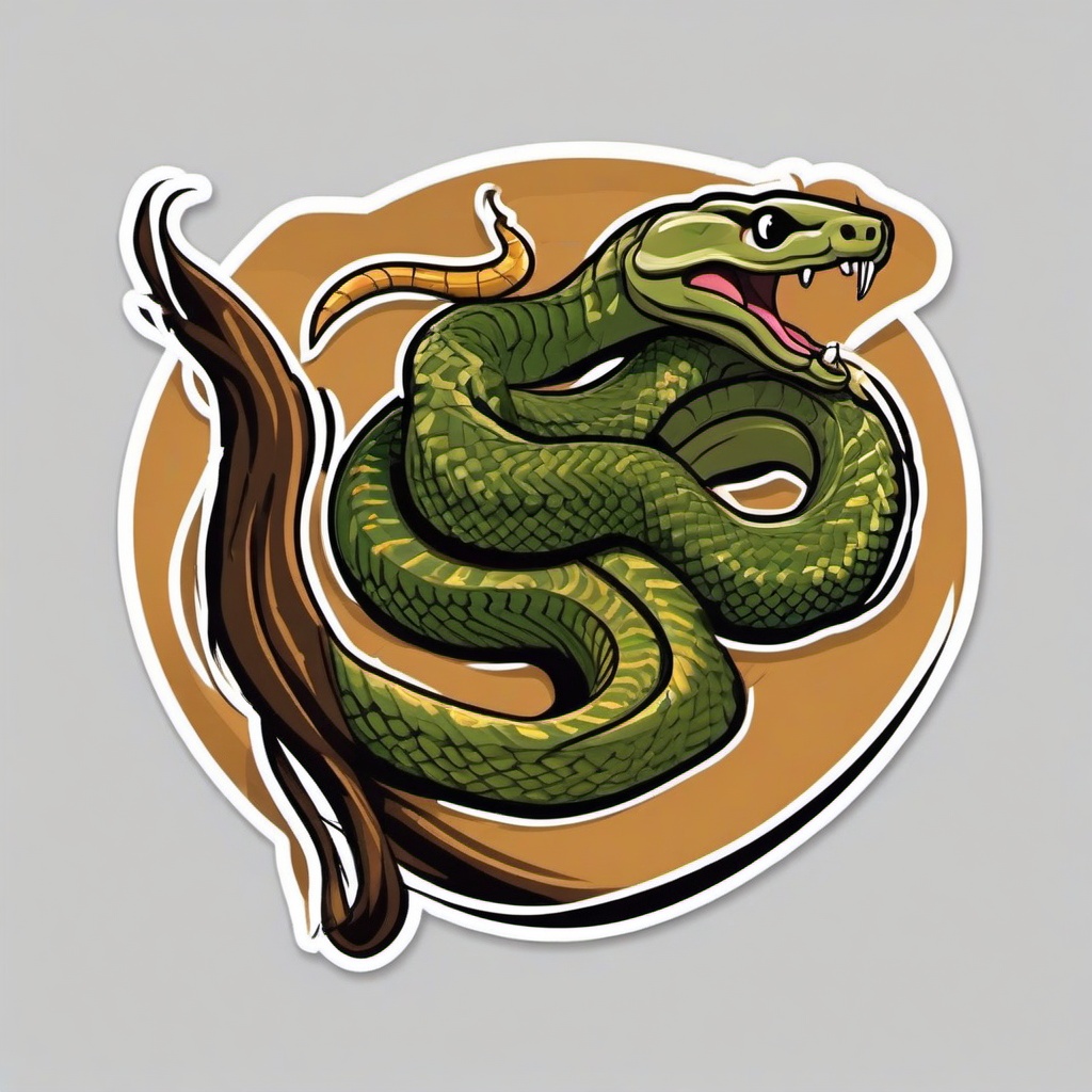 Rattlesnake cartoon - venomous snake with a rattle  cartoon sticker style