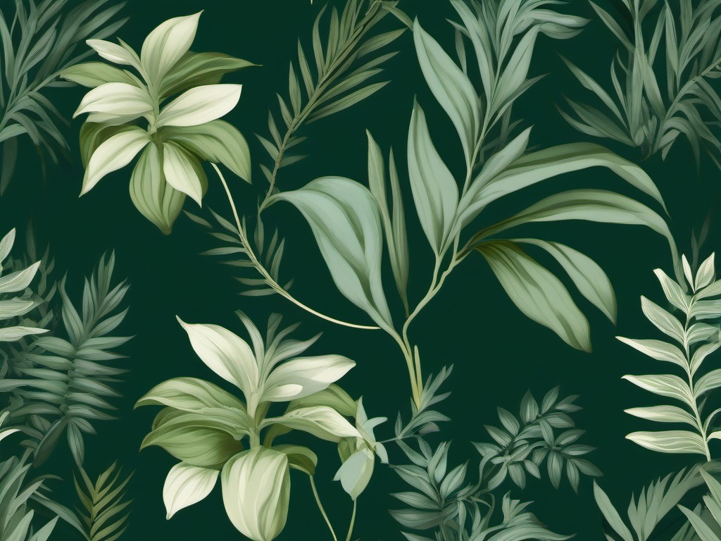 Dark Green Botanical Wallpaper  ,desktop background wallpaper