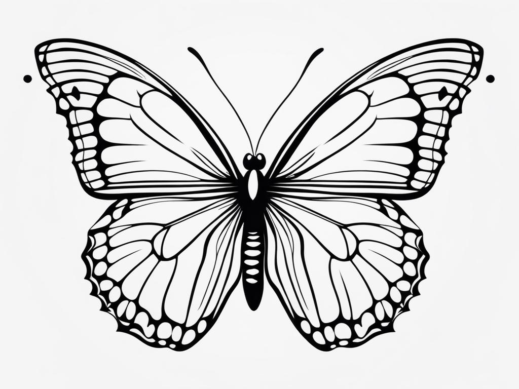 Basic butterfly tattoo,Classic and minimalist butterfly tattoos. tattoo design, white background