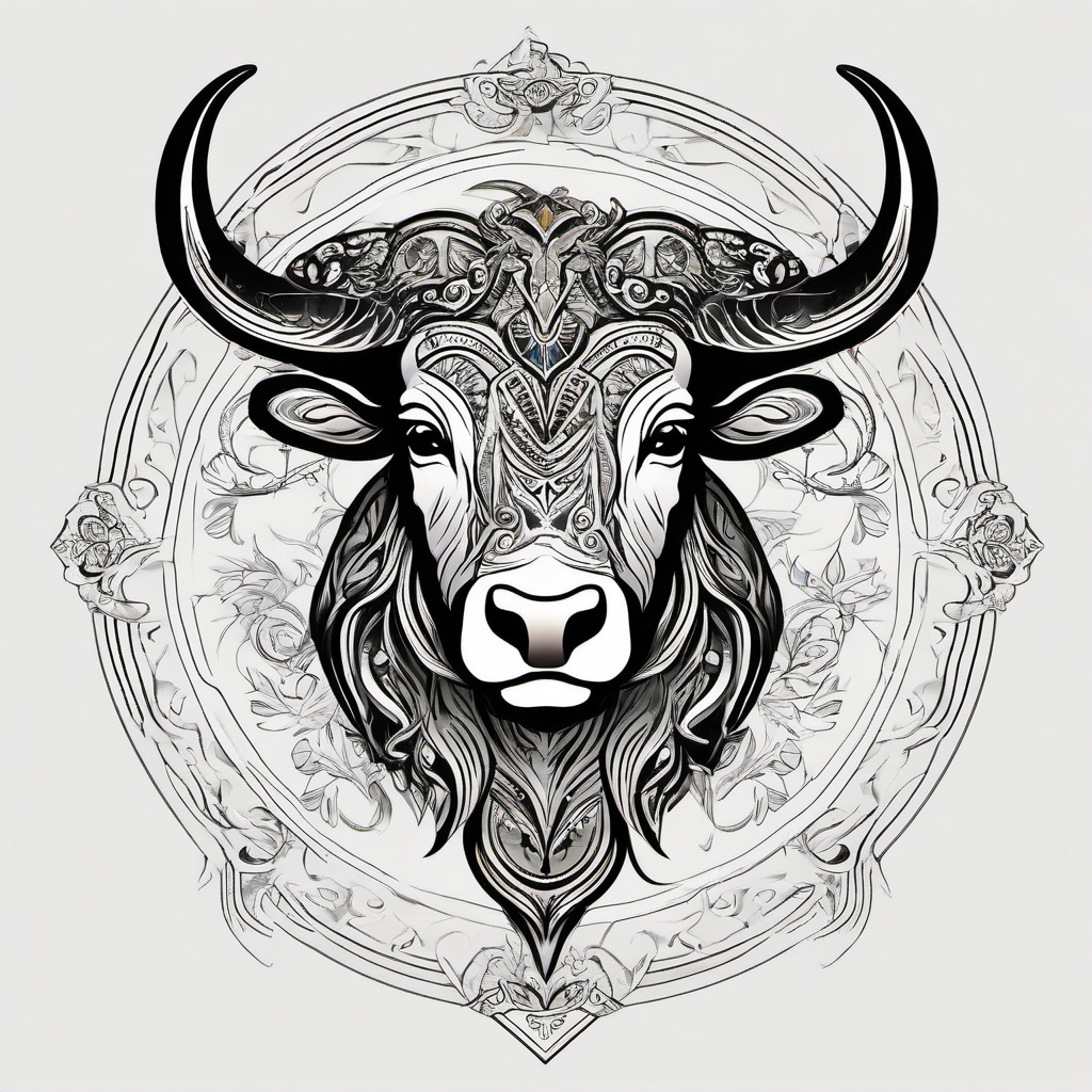 taurus zodiac tattoo ideas  simple vector color tattoo