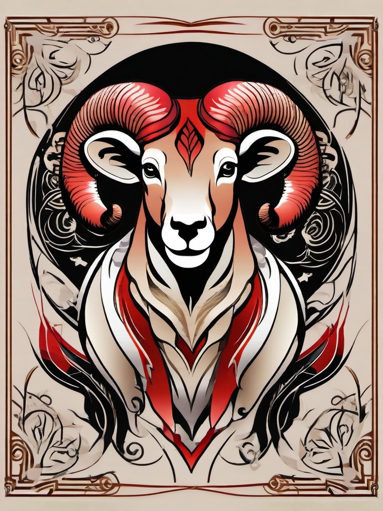 aries tattoo  simple vector color tattoo