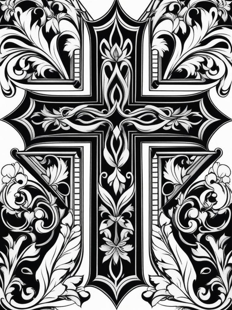 cross tattoo designs black and white design 