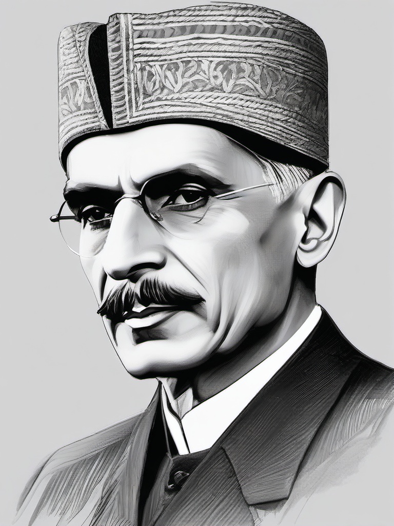 sketch of quaid e azam  minimal rough sketch scribbles,doodles,black and white