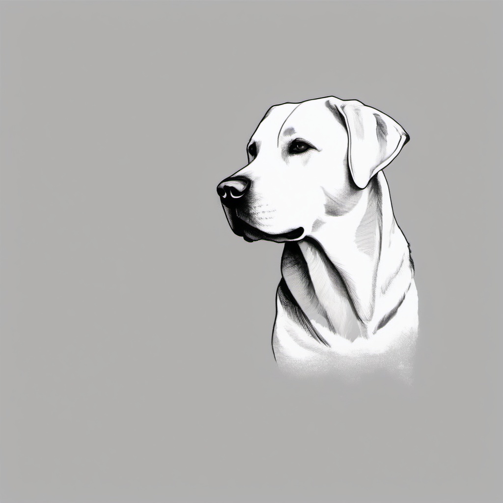 drawing of a labrador  minimal rough scribbles,doodles,black and white