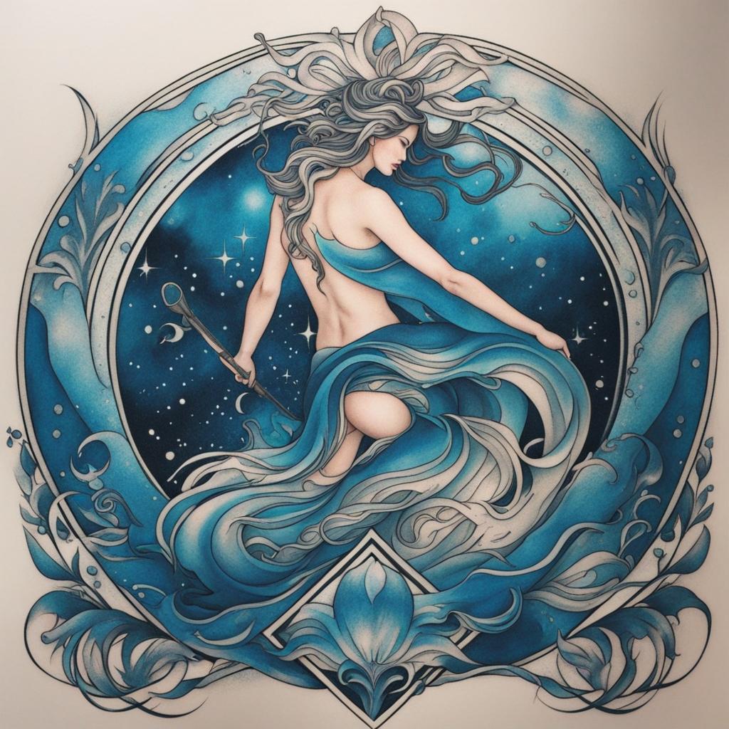 aquarius tattoo, celebrating the aquarius zodiac sign with unique and artistic interpretations. 