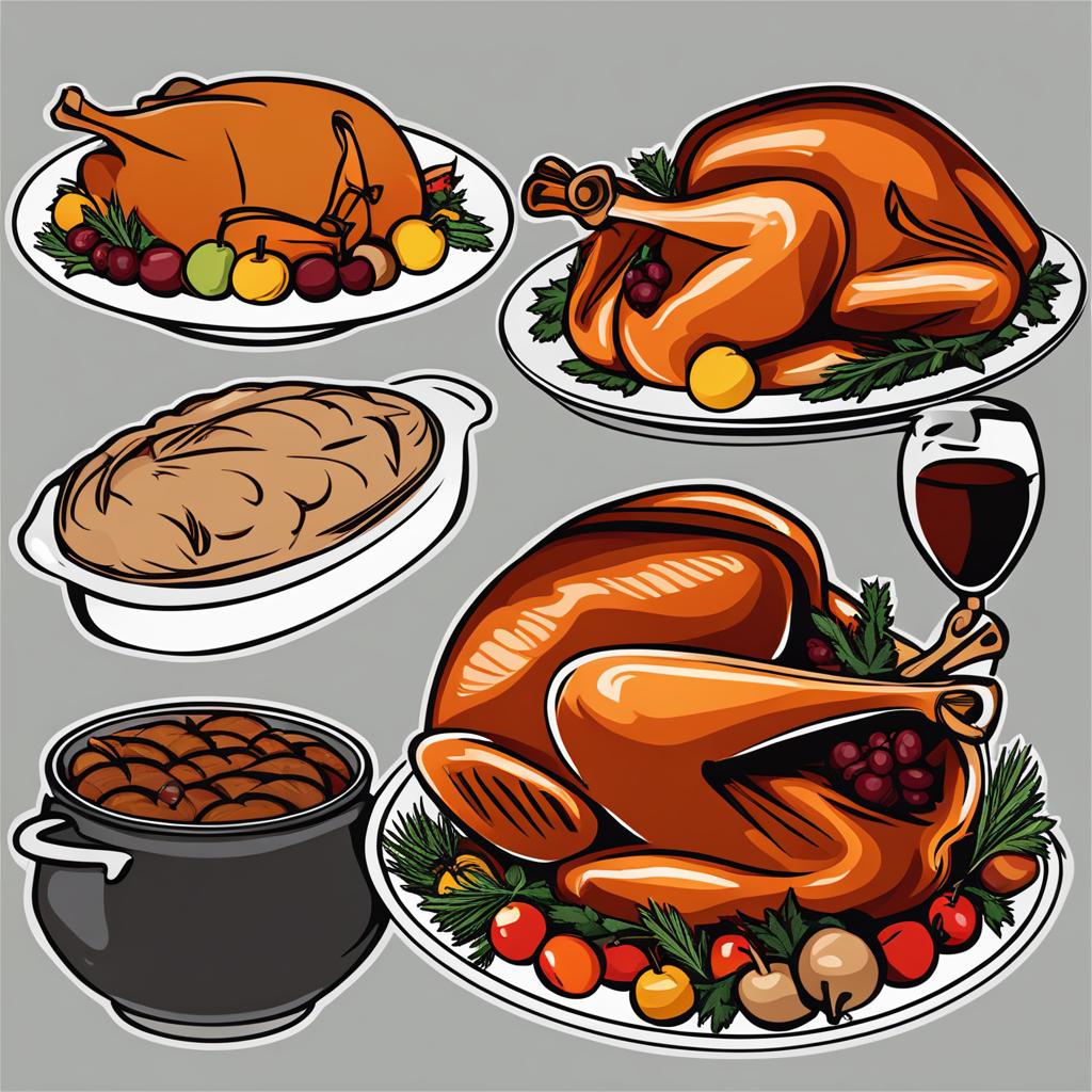 turkey clipart - roasted, a thanksgiving tradition. 