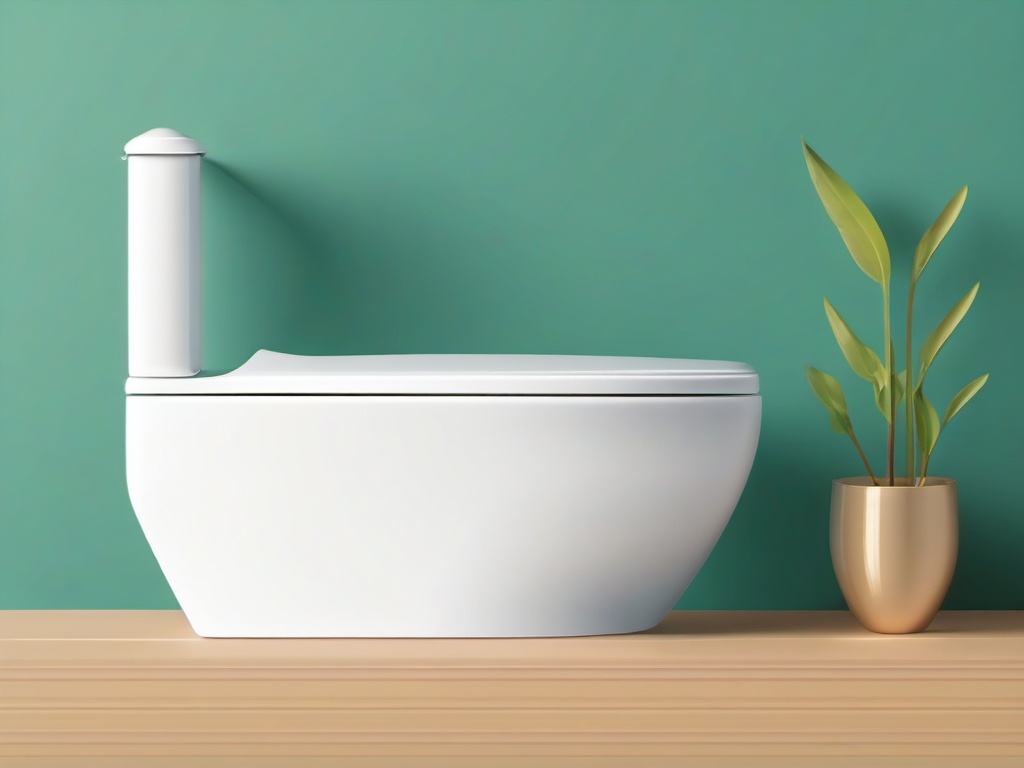 Toilet clipart - eco-friendly toilet with a water-saving feature  color,minimalist,vector clipart