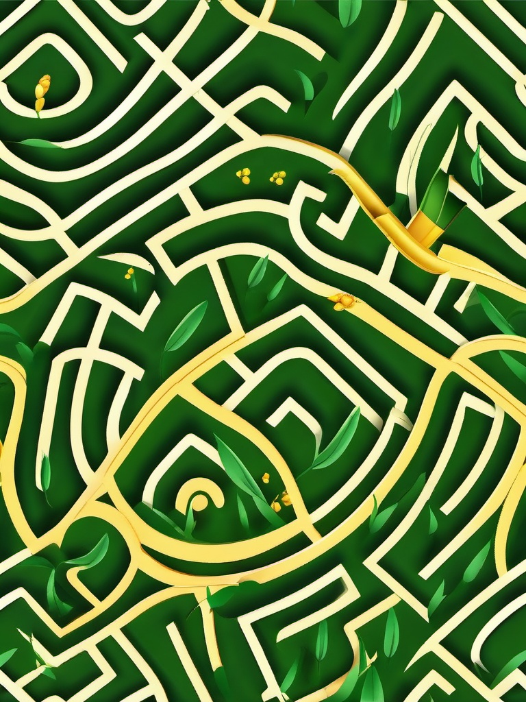 Scenic Corn Maze clipart - Navigating a scenic maze, ,vector color clipart,minimal