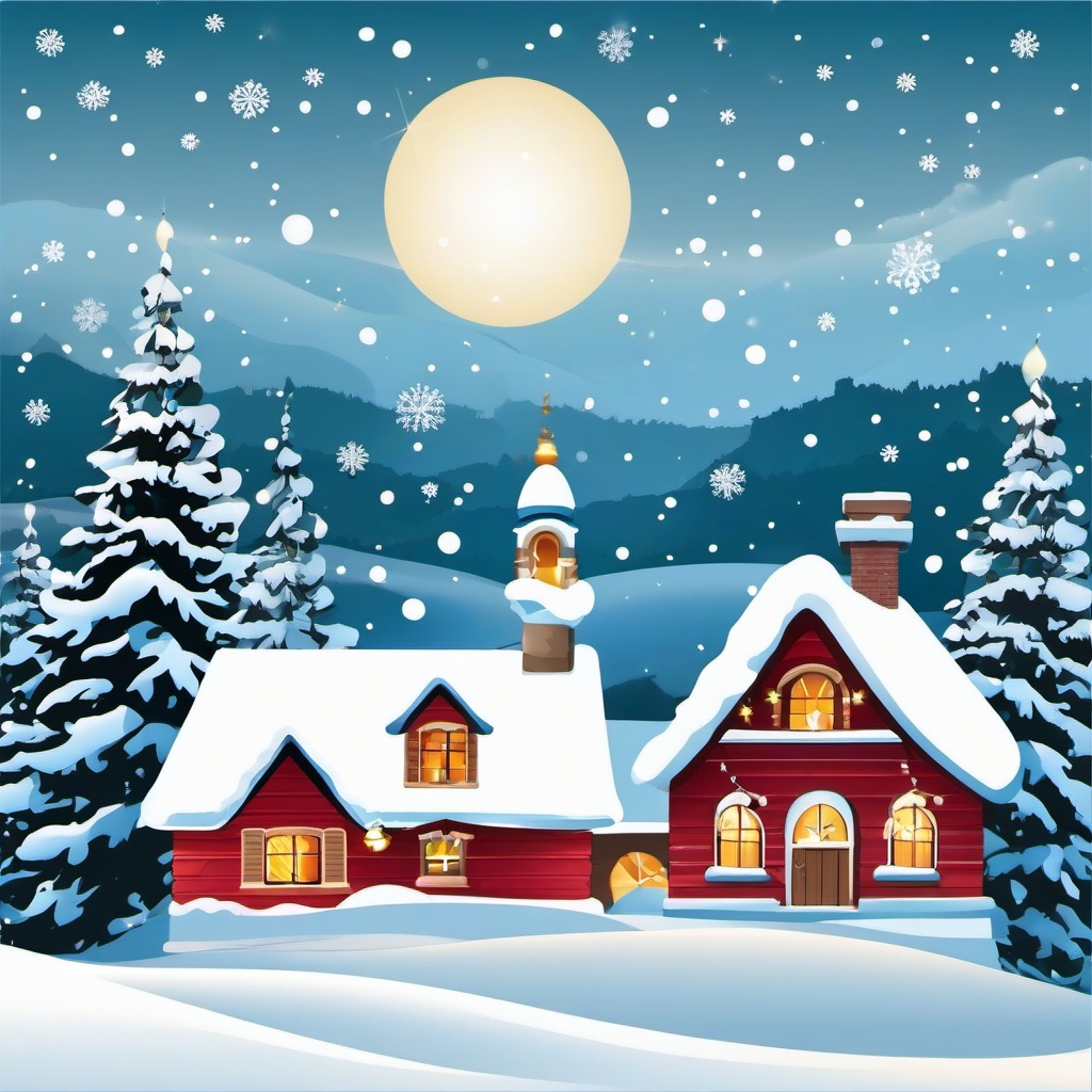 Christmas Pictures clipart - snowy Christmas eve  vector clipart