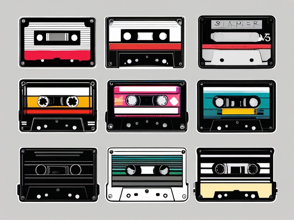 Cassette tape mix sticker- Personalized and eclectic, , sticker vector art, minimalist design