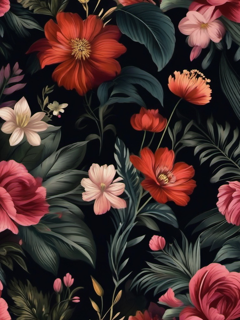 Dark Floral Wallpaper  ,mobile iphone background wallpaper