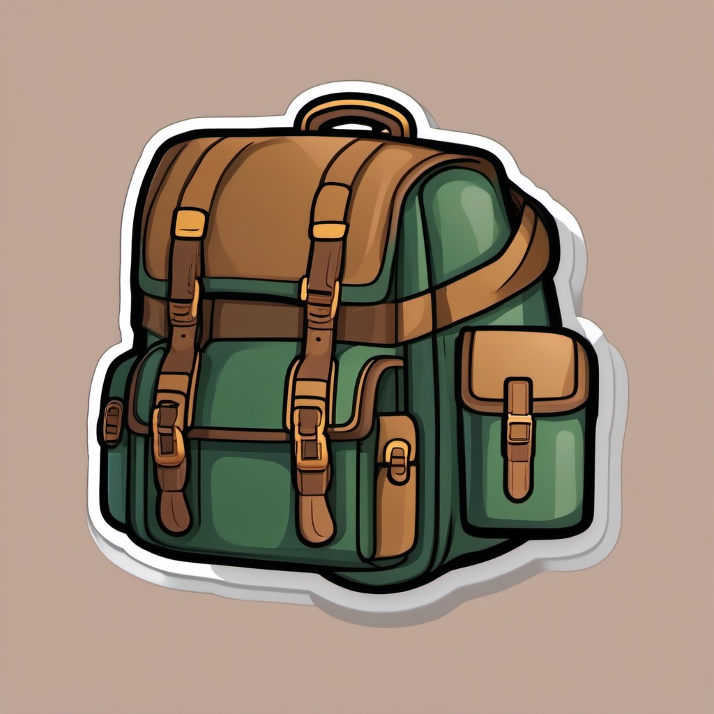 Hiking Backpack and Waterfall Emoji Sticker - Chasing waterfalls, , sticker vector art, minimalist design